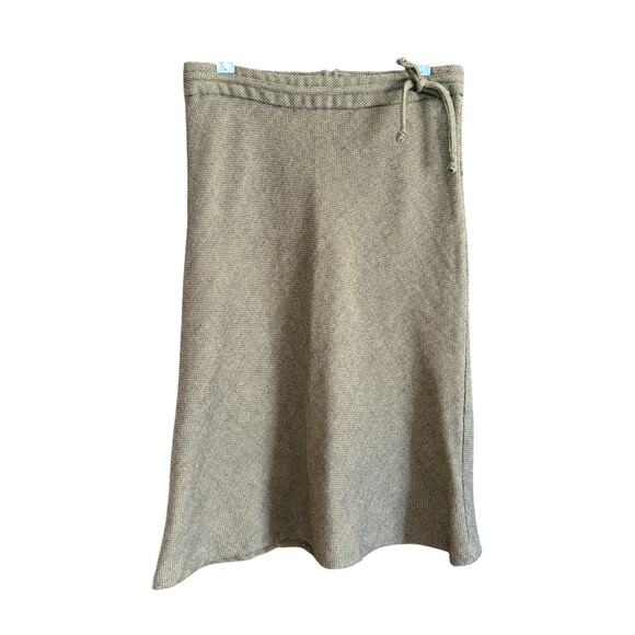 70s Vintage ODDS' N EVENS | Knit Tweed Waist Tie detail Bias Cut Skirt Size 6/7 - Picture 1 of 7